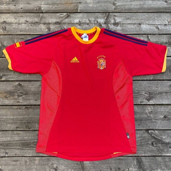 Vintage 2002 Adidas Spain Home Football Soccer Jersey Large - Picture 2 of 9